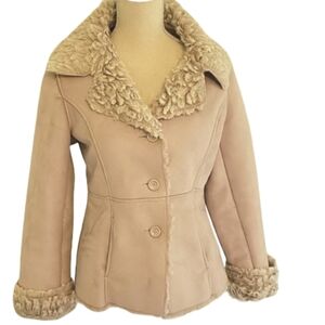 faux fur jacket, size medium, y2k jacket, Rich Girl